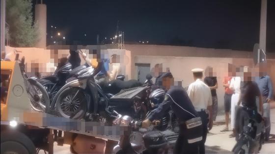 إمنتانوت : شرطة المرور تشد الخناق على المخالفين من أصحاب الدراجات النارية بالمدينة