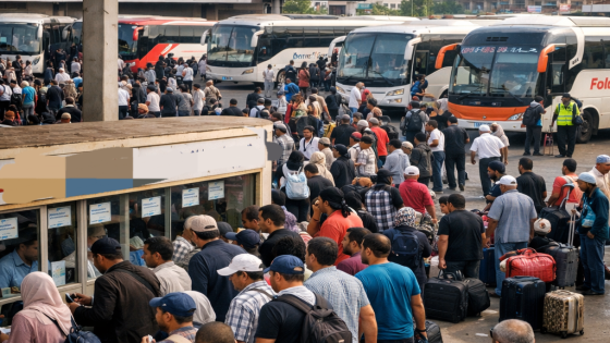 حركية مكثفة بالمحطات الطرقية قبيل عيد الفطر