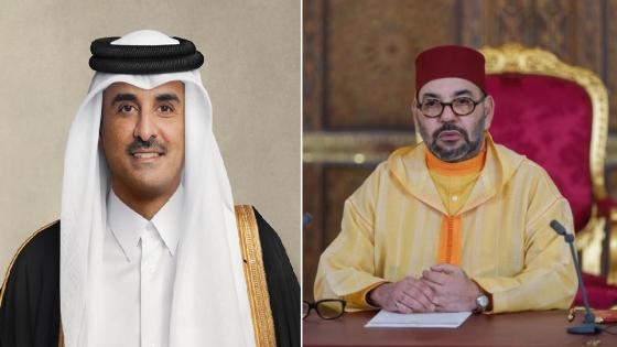 أمير دولة قطر يهنئ جلالة الملك بمناسبة عيد العرش المجيد