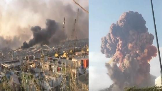 انفجار ضخم و دخان كثيف في سماء بيروت