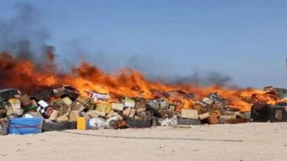 الداخلة… إتلاف خمسة أطنان و402 كيلوغرام من مخدر الشيرا