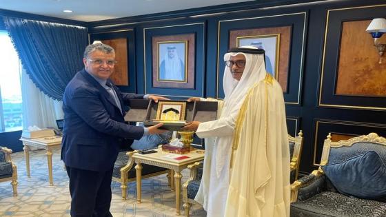 وهبي يعقد لقاء وديا بنظيره القطري مسعود بن محمد العامري