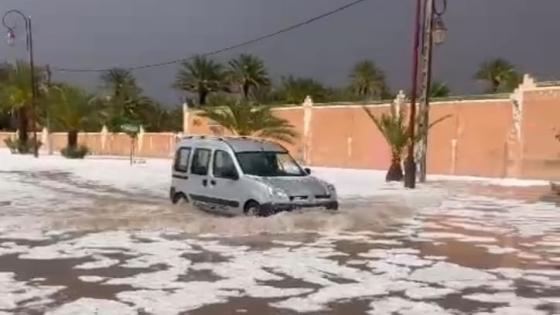 زاكورة.. تساقطات غزيرة تعرقل حركة السير ببعض الطرقات