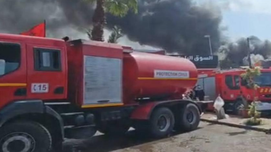 المحمدية.. حريق يلتهم عدد من المحلات بالسوق البلدي “جوطية العالية”