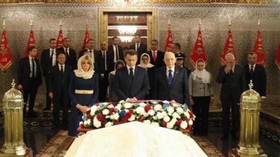 الرئيس الفرنسي يزور ضريح محمد الخامس بالرباط