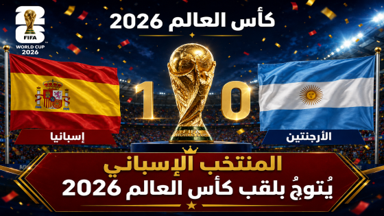 إسبانيا تتوج بلقب كأس العالم 2026 بعد إسقاط الأرجنتين في النهائي