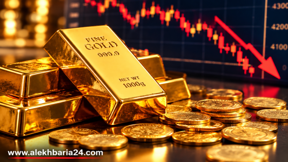 الذهب يواصل تراجعه ويتجه لتسجيل خسارة أسبوعية تتجاوز 2%