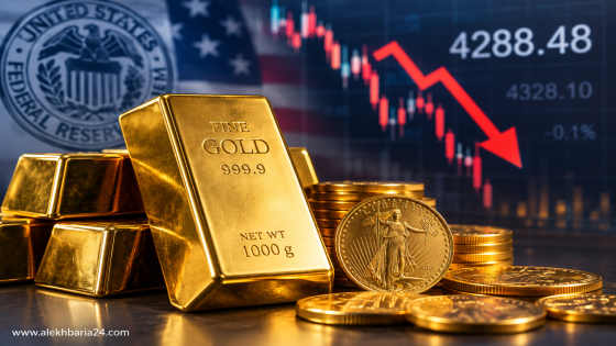 الذهب يتراجع وسط ترقب قرار “الإحتياطي الفيدرالي” بشأن أسعار الفائدة